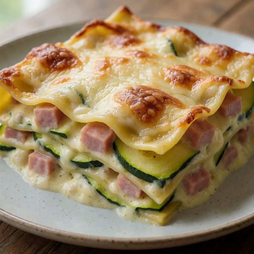 Лазанья з кабачками та шинкою