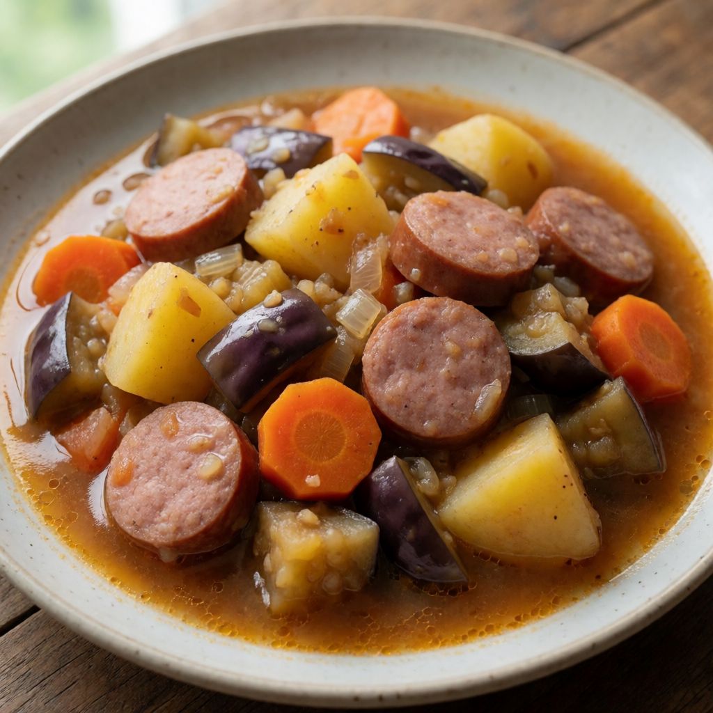 Французьке рагу з ковбасою та овочами