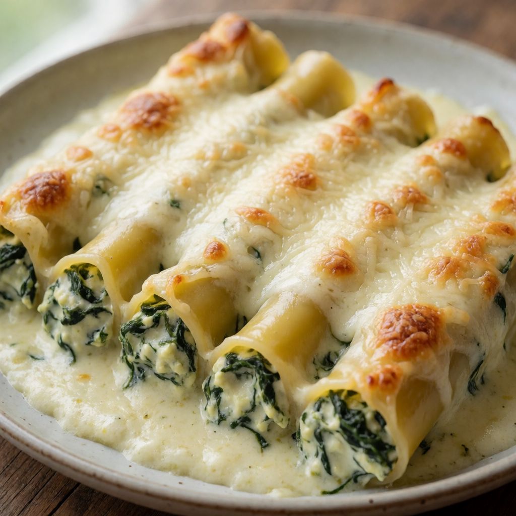 Каннеллоні з рікотою і шпинатом