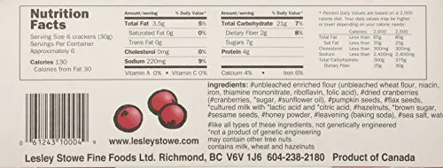 Lesley Stowes Raincoast Crisps журавлина і фундук крекери 6 Оз.
