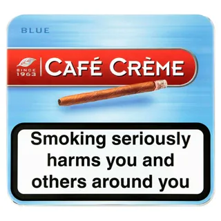 Cigarette Set: Matches + Cigarillo (Cigar) TM Cafe Creme - Blue Tin. 10 pcs/pack — photo 3