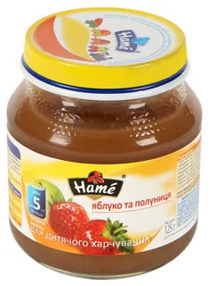 Hame Strawberry Fruit Puree for Children 6+ Months Glass Jar 125g — photo 8