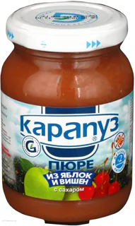 Karapuz Apple and Cherry Puree with Sugar Baby Food from 2 Months Glass Jar 200g — photo 5