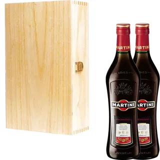 2 x Martini Rosso Sweet Vermouth in Tung Wood Gift Box with Handmade Gifts2Drink — photo 4