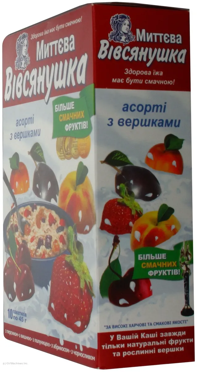 Ovsyanushka Porridge with Cream Assorted 45g*10pcs 450g