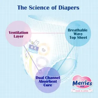 Merries L-size diapers for children 9-14kg 44pcs — photo 8