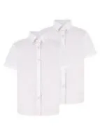 George 14 - 15 Years School Girls Short Sleeve 2PK White