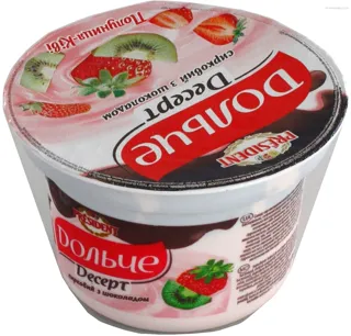 Dolce dessert strawberry-kiwi with chocolate 4% 200g x8 — photo 3
