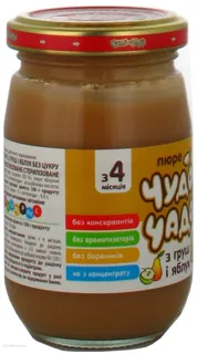 Chudo-Chado pear and apple puree from 3 months 170ml glass jar — photo 2