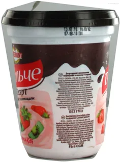 President Dolce Curd Dessert Strawberry-Kiwi with Chocolate 4% 400g — photo 3