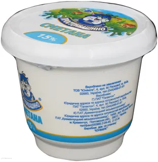 Prostokvashyno Sour Cream 15% Plastic Cup 250g — photo 3