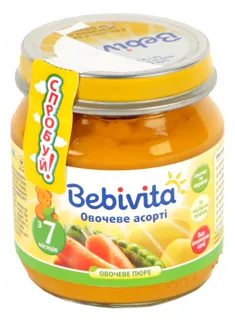Bebivita Vegetable Assortment Puree from 6 months glass jar 100g — photo 3