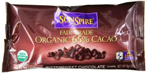 Sunspire Organic Fair Trade 65% Cocoa Bittersweet Baking Chips 9 oz Bag