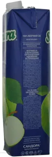 Sandora apple juice from green apples, reconstituted, clarified, pasteurized, no sugar, 1000ml Tetra Pak — photo 2