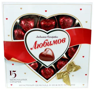 Liubymov Milk Chocolate Heart Candies with Nut Praline 125g — photo 6