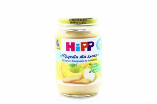 Hipp Fruit and Grain Puree Apples with Bananas and Biscuits Vitamin C for Babies from 5 Months Glass Jar 190g — photo 4
