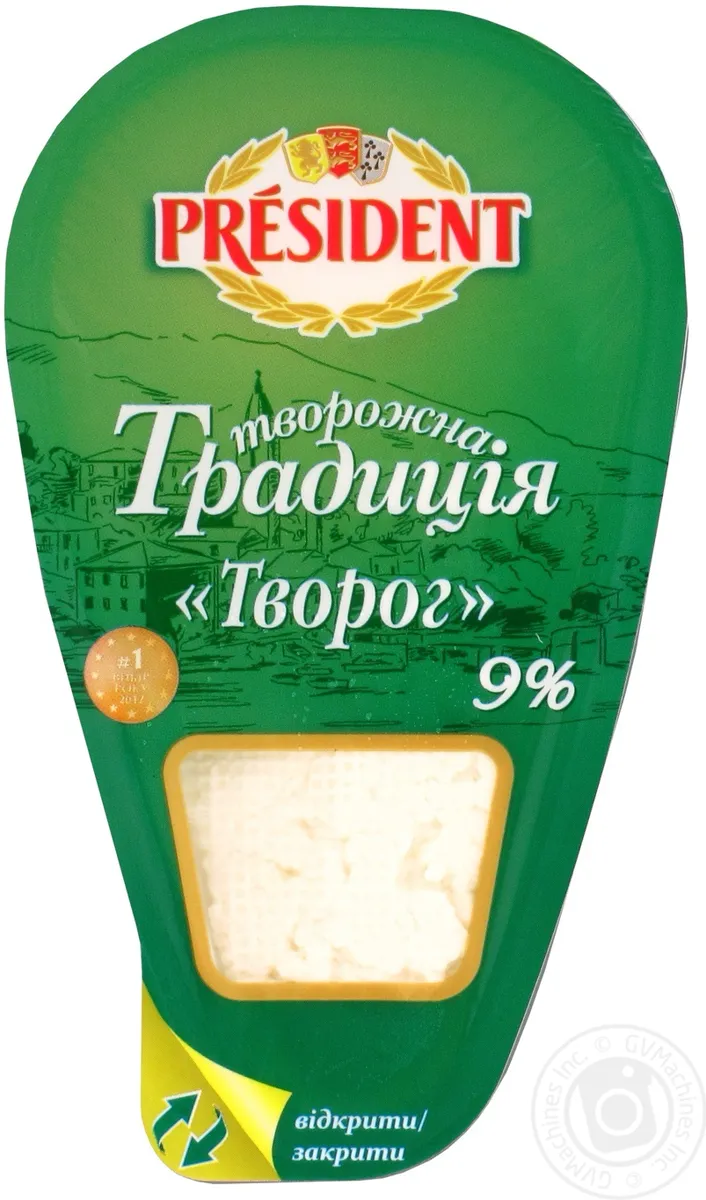Сир President Творожна традиція кисломолочний 9% 250г