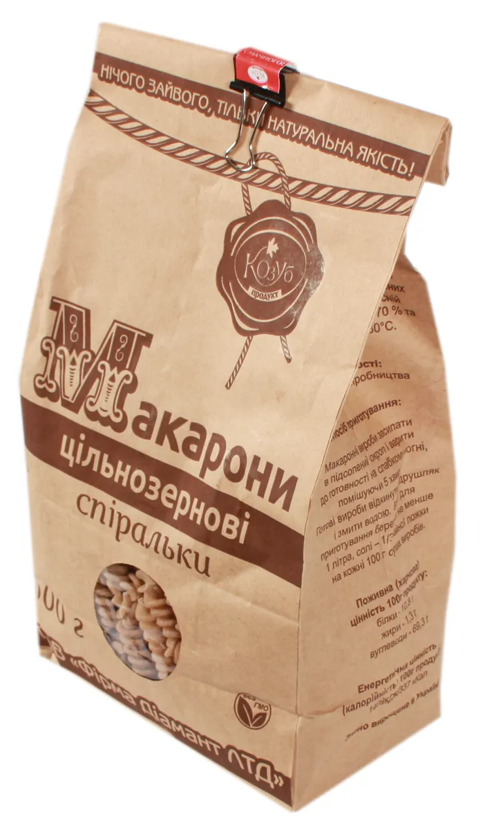 Kozub Whole Grain Pasta Spirals 500 g