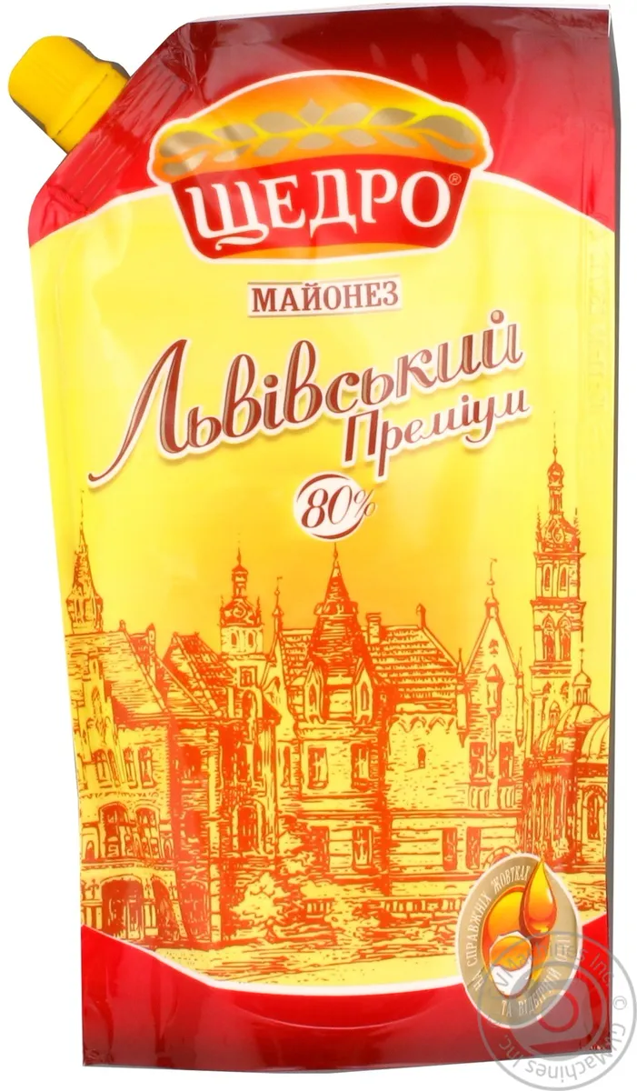Майонез Щедро Львівський Преміум 80% Дой-Пак 400г