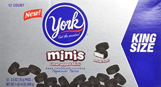 York Minis Unwrapped Dark Chocolate Mint Patties, 2.5 oz (12 pack) — photo 3