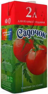 Sadochok Tomato Juice with Salt Reconstituted Sterilized 2L — photo 2