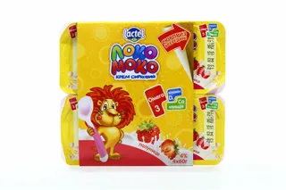 Lactel Loko Moko Strawberry Curd Cream 4% 4x60g — photo 2