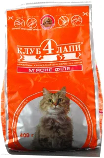 Club 4 Paws dry complete food for adult cats with meat 400g — photo 4