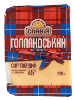 Slavia Dutch Cheese Block 45% 220g — photo 2