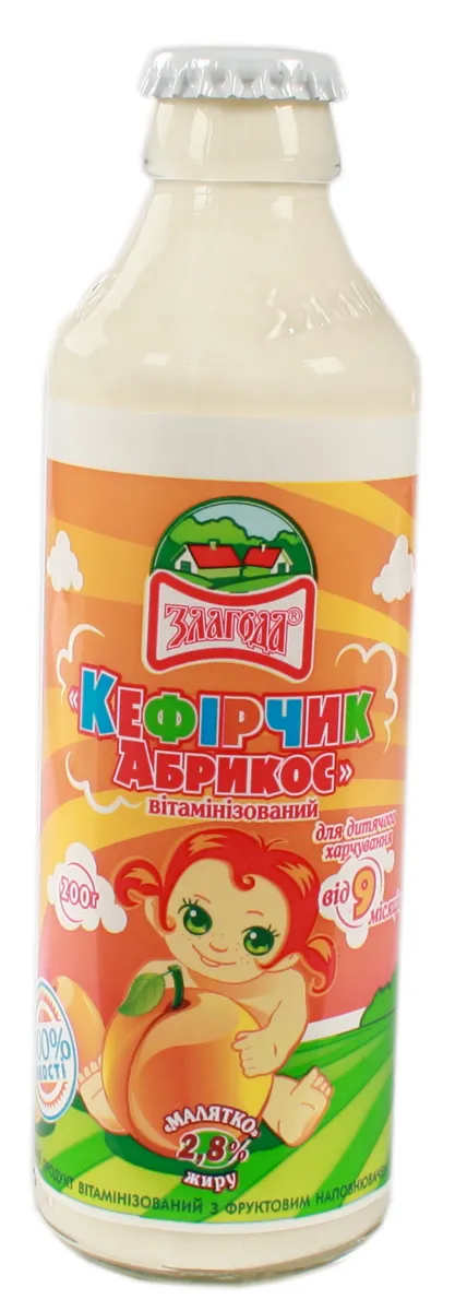 Kefir for children Malyatko Kefir product 2.8% apricot from 9 months 200g