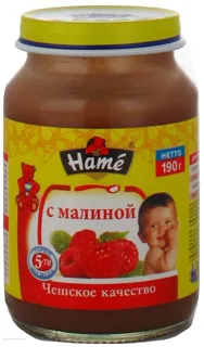 HAMÉ S.r.o. Raspberry Fruit Puree for Kids 5+ months Glass Jar 190g — photo 2
