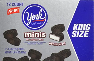 York Minis Unwrapped Dark Chocolate Mint Patties, 2.5 oz (12 pack) — photo 4