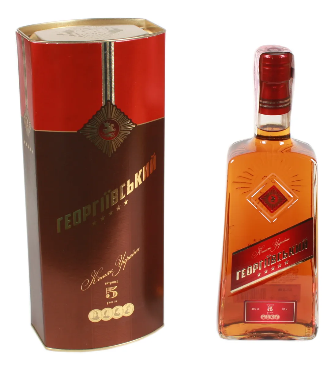 Ukraine Cognac Georgiivskyi Ordinary 5 Stars 40% 0.5L