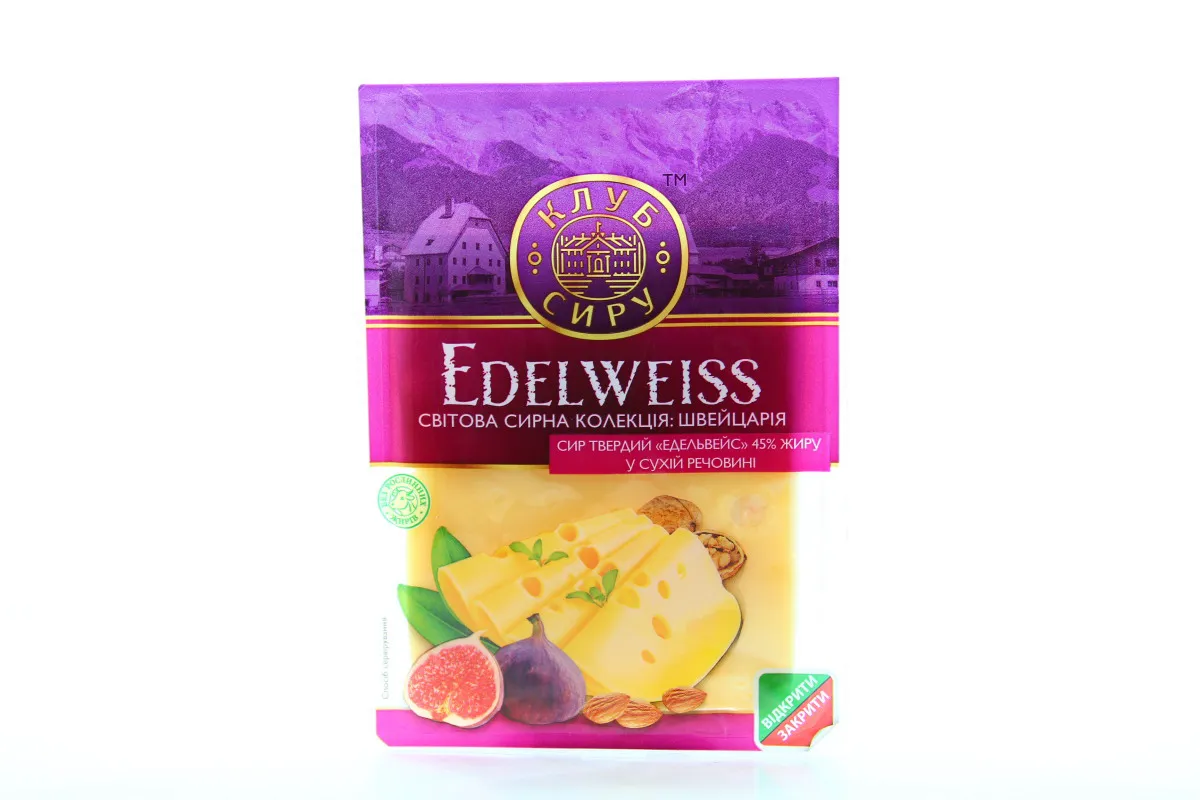 Edelweiss Hard Cheese 45% Klub Syru sliced 150g