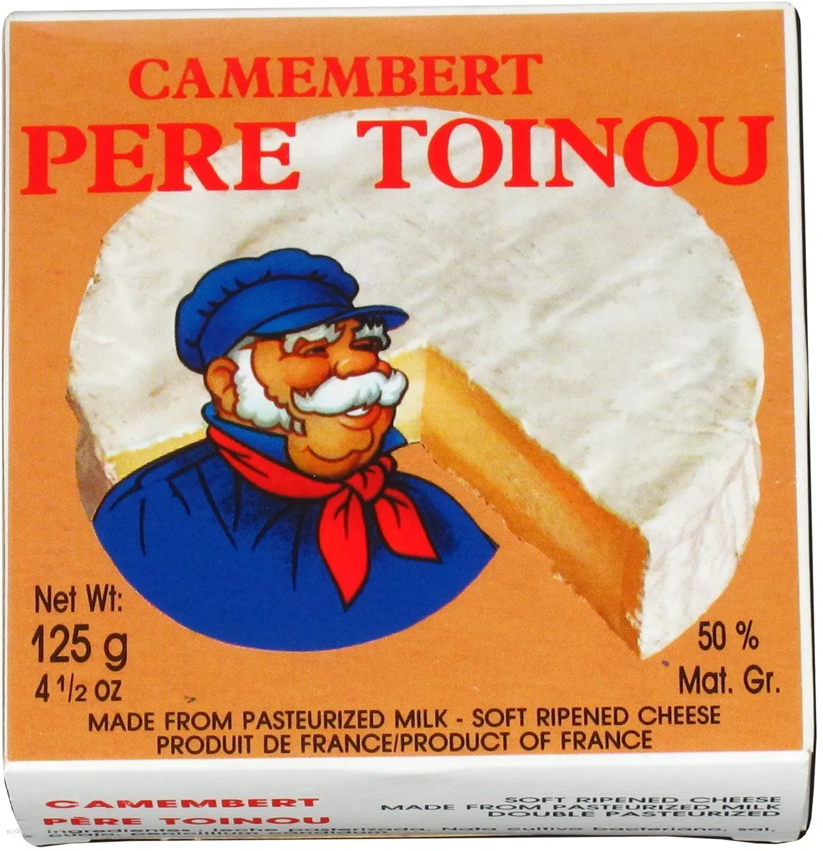 Pere Toinou Camembert Soft Cheese 50% 125g
