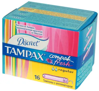 Discreet Tampax Super Plus Duo Tampons with Applicator 16 pcs — photo 2