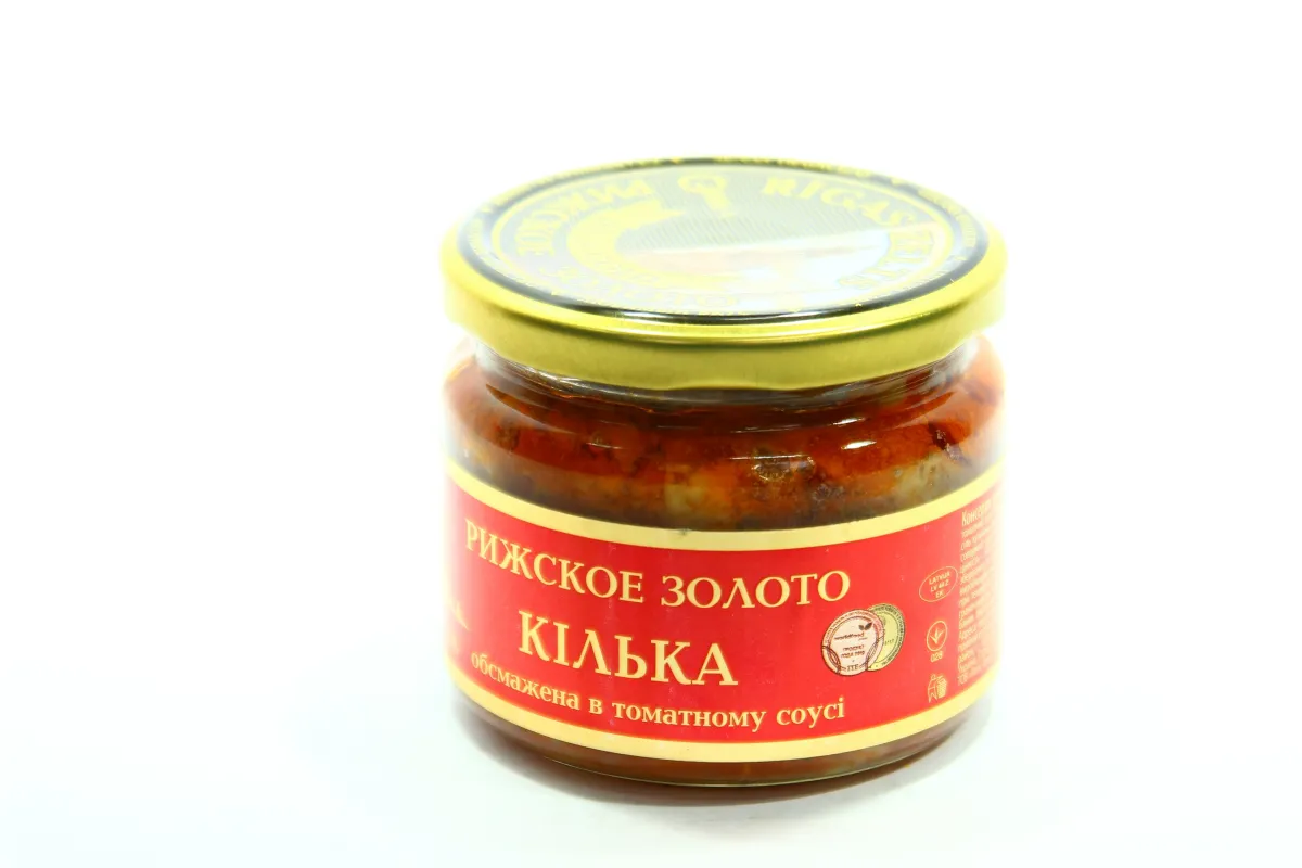 Riga Gold Sprats in Tomato Sauce, Glass Jar 280g