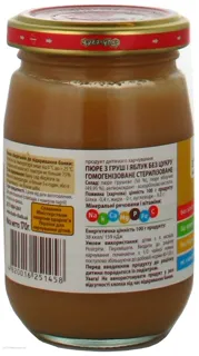 Chudo-Chado pear and apple puree from 3 months 170ml glass jar — photo 5
