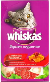 Whiskas Cat Food Tasty Pouches with Tender Pate Beef Lamb Rabbit 400g — photo 4
