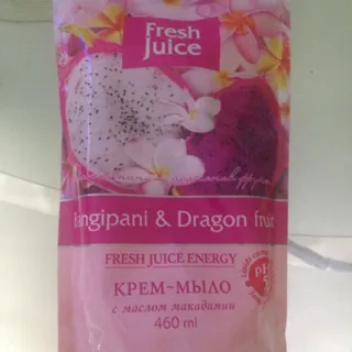 Fresh Juice Frangipani & Dragon Fruit Cream Soap Doy-Pack 460ml — photo 5