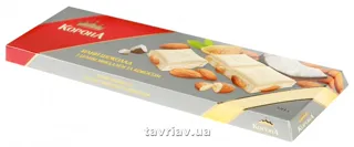 Korona white chocolate with whole almonds and coconut 200g — photo 2