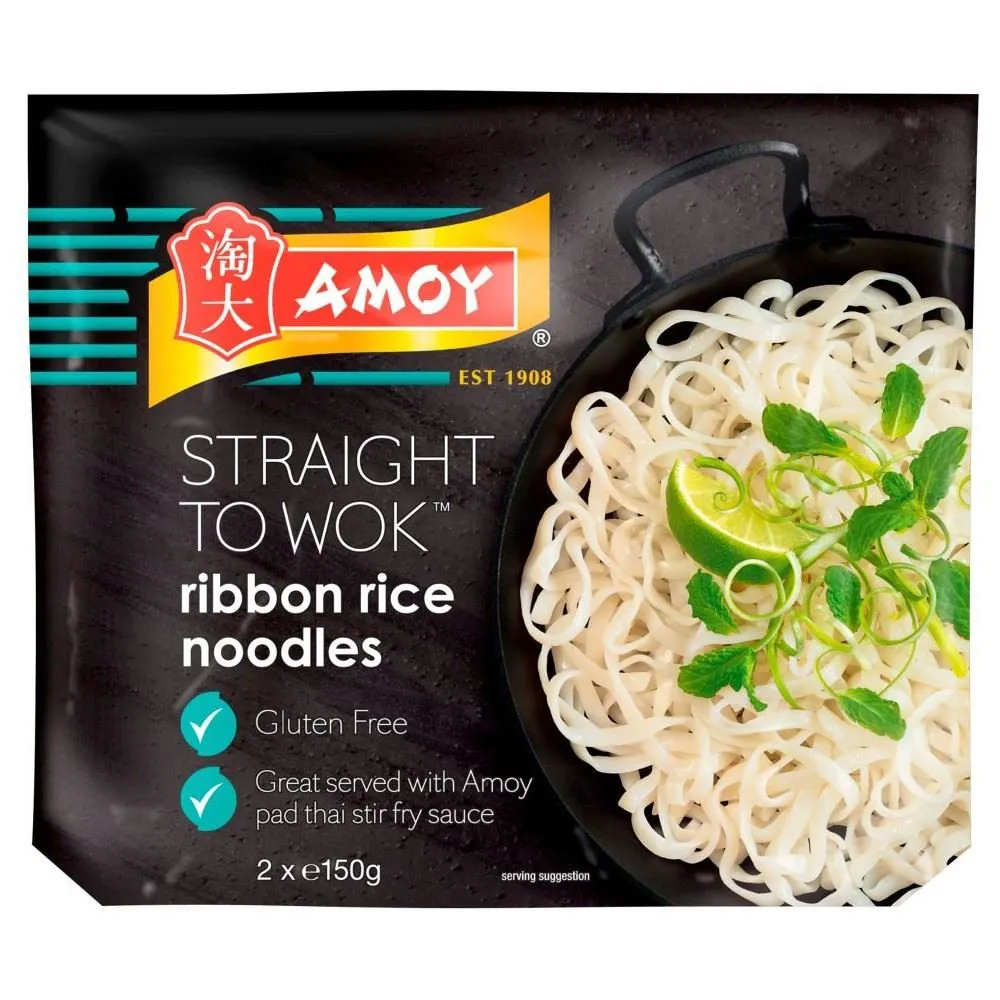 Amoy Straight to Wok Rice Noodles (2 x 300g)