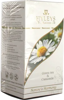 Hyleys Green Tea Blend of Ceylon and Chinese Bai Hao Tea with Chamomile, 25x1.5g Bags Sri Lanka — photo 2