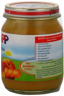 Hipp Peach Puree No Sugar Added for Children from 4 Months Glass Jar 125g — photo 3