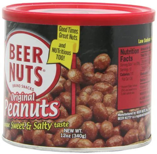 Beer Nuts Арахіс у оболонці, 12 унцій (6 банок)