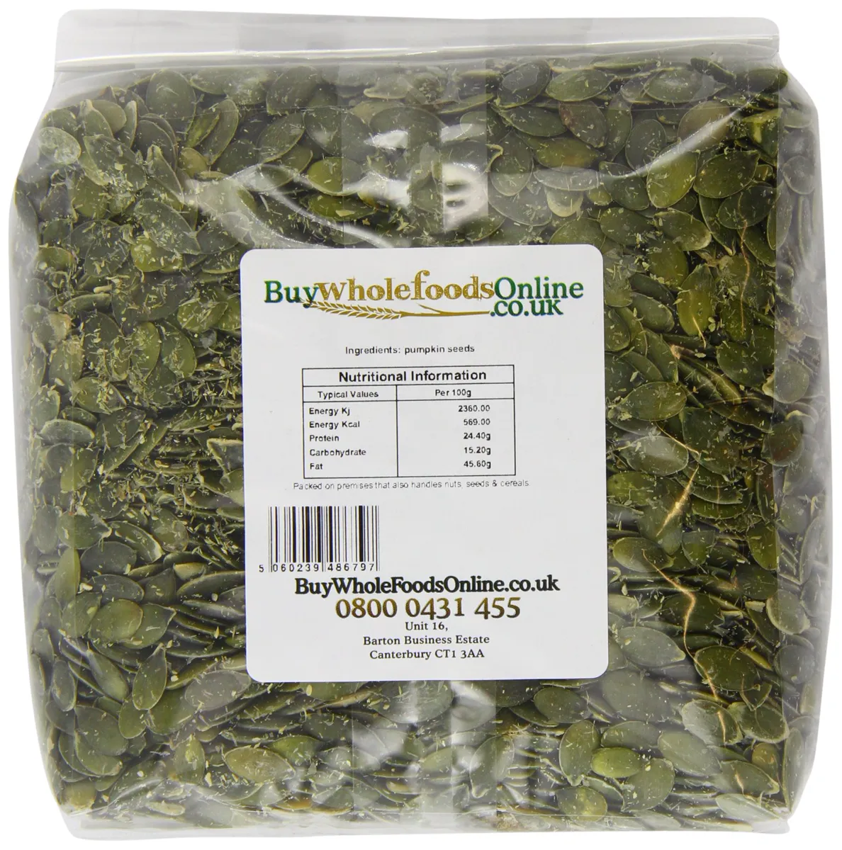 Buy Whole Foods Online Ltd. органічне гарбузове насіння 1 кг