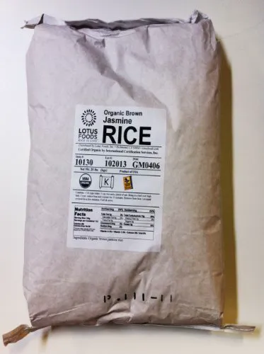Lotus Foods 100% Органічний Коричневий жасминовий рис 25 lb