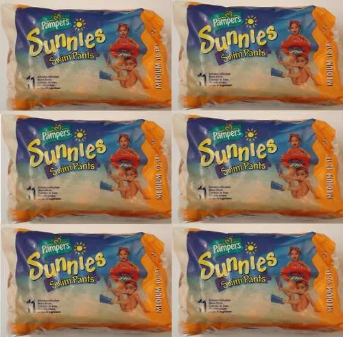 Pampers Sunnies Swim Pants 11 Medium * 6 Pack