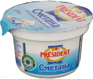 President Sour Cream 15% 200g — photo 3