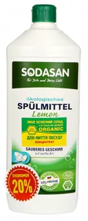 Sodasan Organic Lemon Dishwashing Liquid Concentrate 1L — photo 2