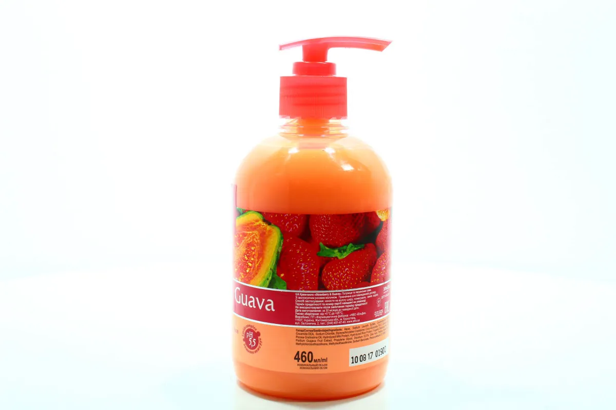Мило Fresh Juice рідке Strawberry and Guava Полуниця і гуава з дозатором 460мл